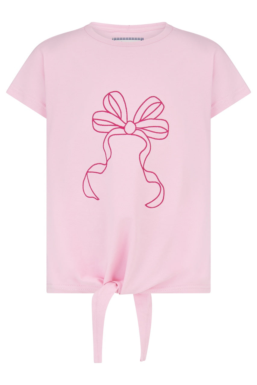 Lighthouse Causeway Tie Top - Pink Bow