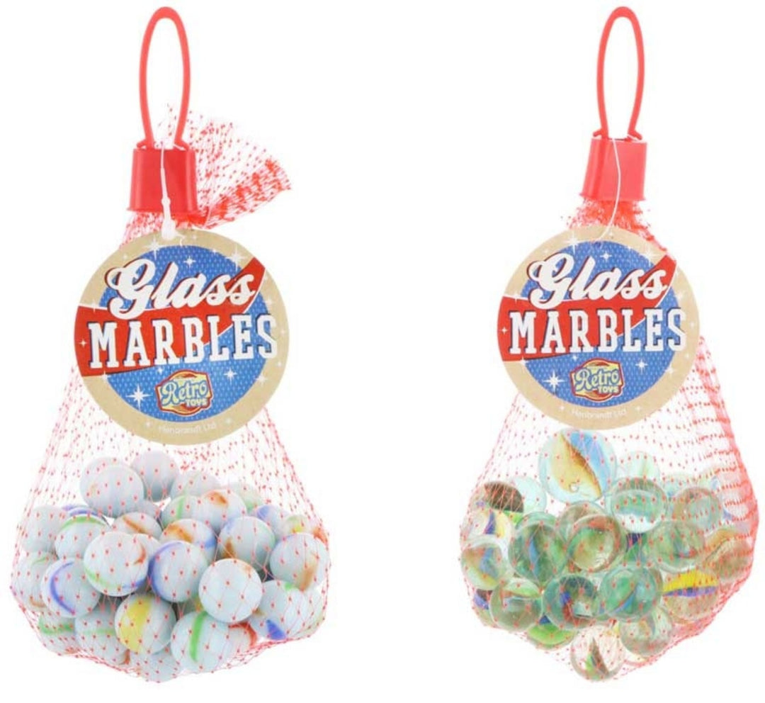 Glass Marbles in a Net