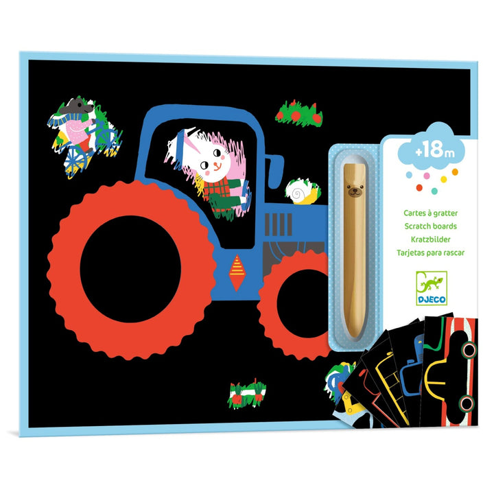 Djeco Scratch Cards for Little Ones -  Learning about vehicles