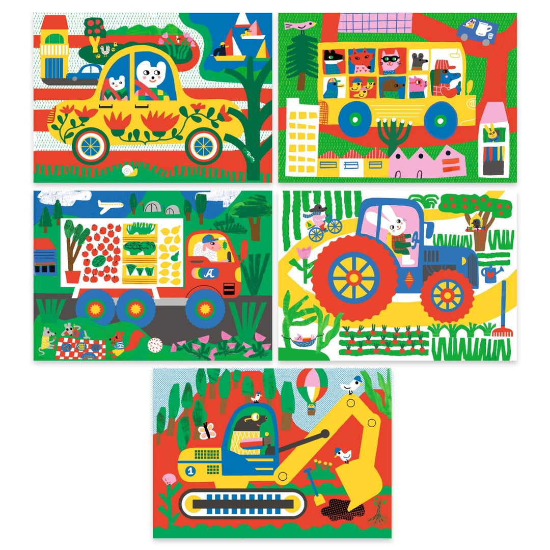 Djeco Scratch Cards for Little Ones -  Learning about vehicles