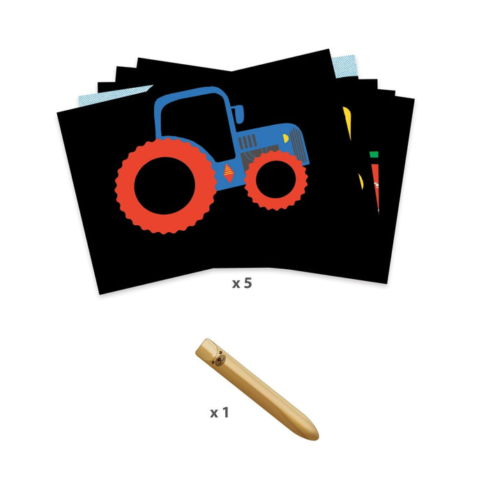 Djeco Scratch Cards for Little Ones -  Learning about vehicles