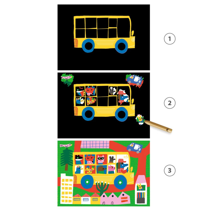Djeco Scratch Cards for Little Ones -  Learning about vehicles