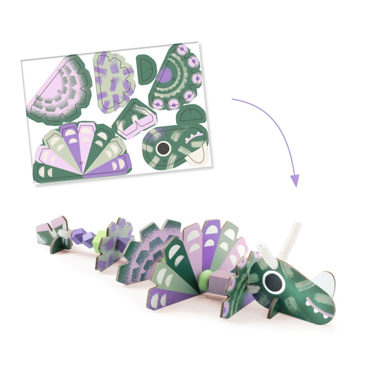 Djeco Pipe Cleaner Threading - Terrible Dinos