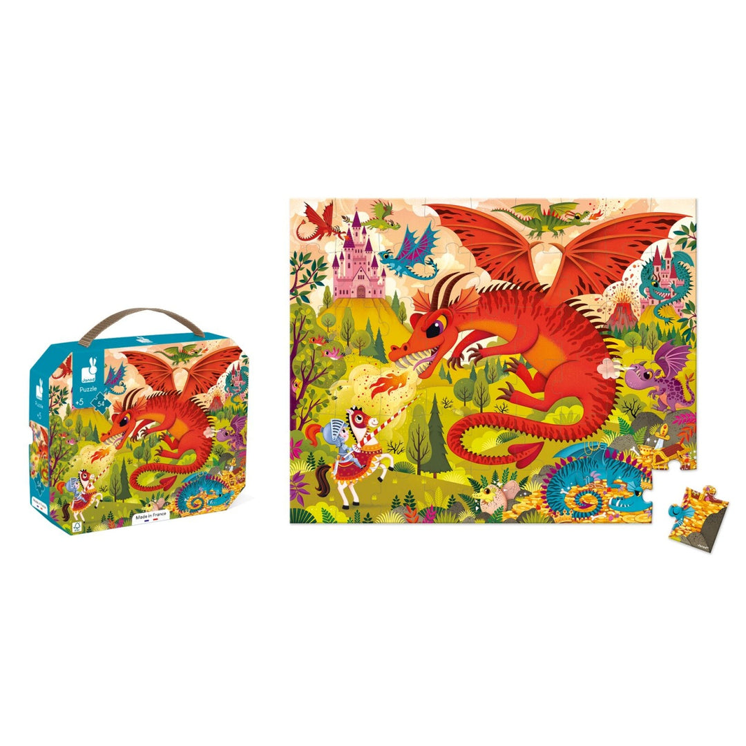Janod Puzzle Suitcase - Kingdom of Dragons (54 pieces)