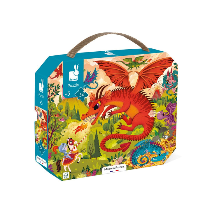 Janod Puzzle Suitcase - Kingdom of Dragons (54 pieces)