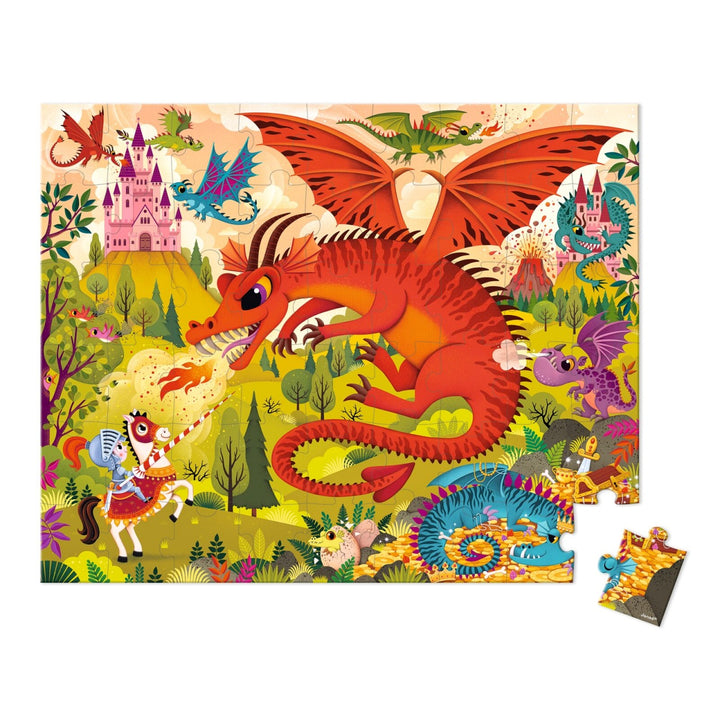 Janod Puzzle Suitcase - Kingdom of Dragons (54 pieces)
