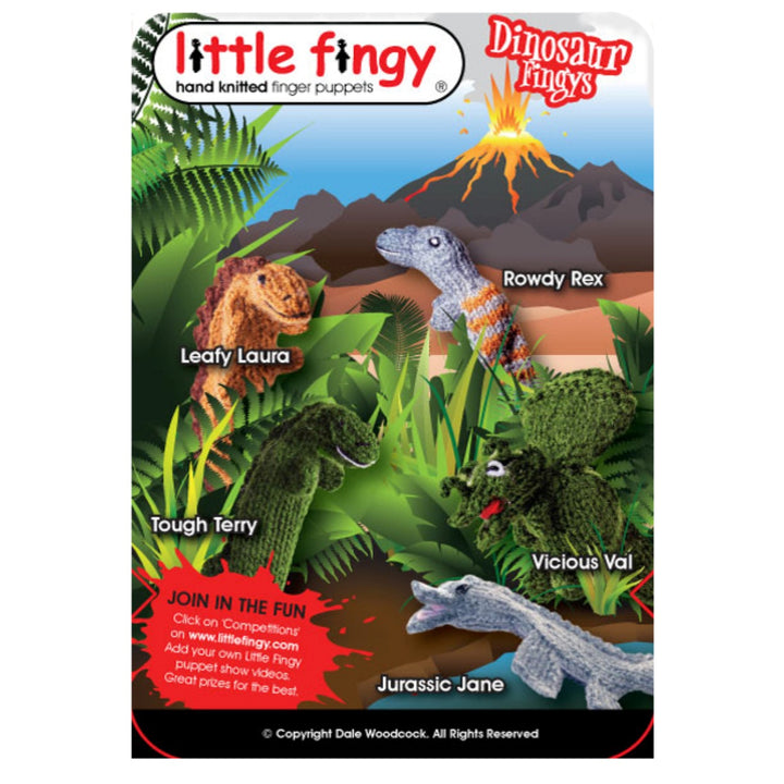 Little Fingy Finger Puppets Gift Bag  - Dinosaurs