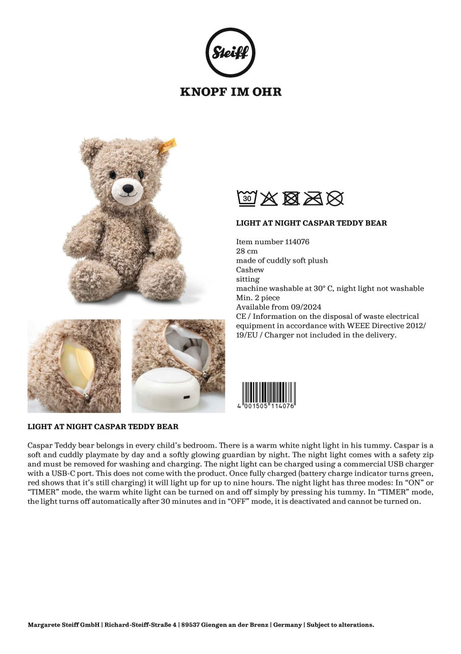 Steiff Teddy Bear Night Light (28cm)