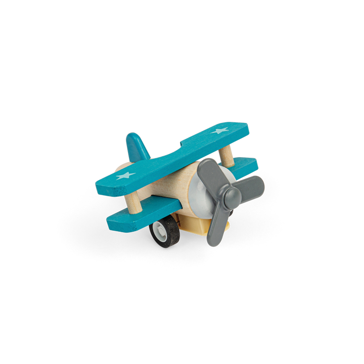Bigjigs Pull Back Bi-Plane (red or blue)