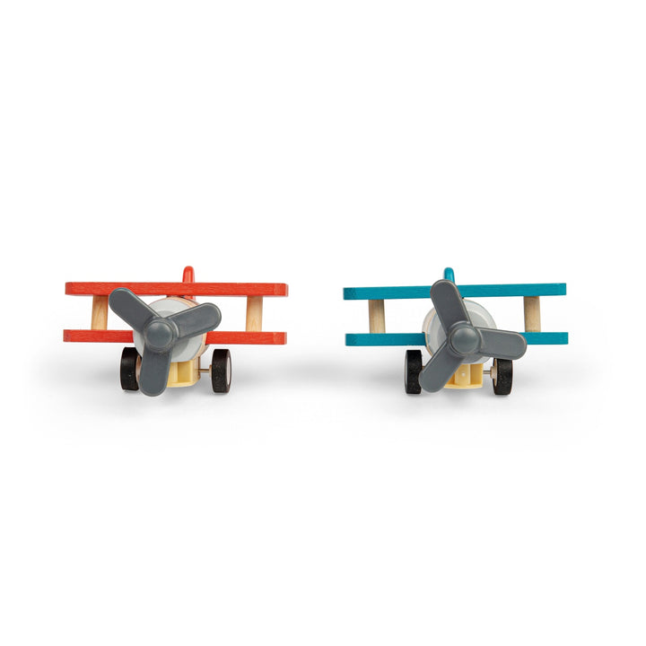 Bigjigs Pull Back Bi-Plane (red or blue)