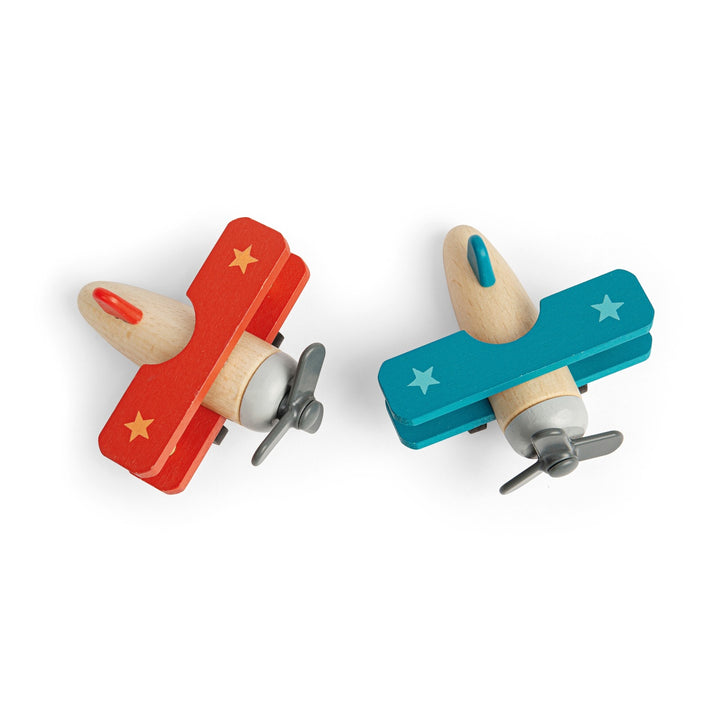 Bigjigs Pull Back Bi-Plane (red or blue)