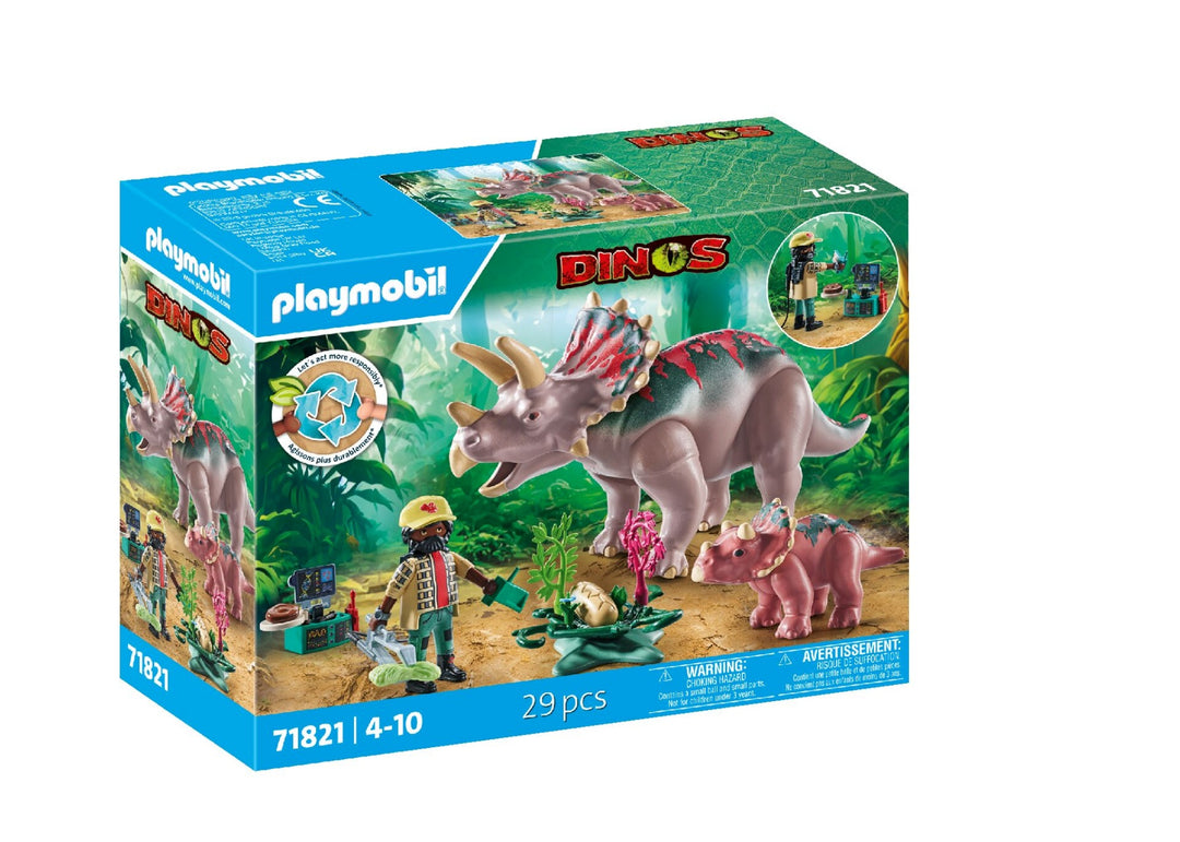 PLAYMOBIL 71821 Dinos Triceratops with Baby
