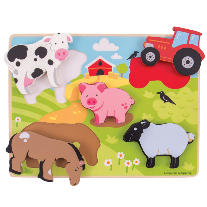 Bigjigs Chunky Lift Out Puzzle - Farm
