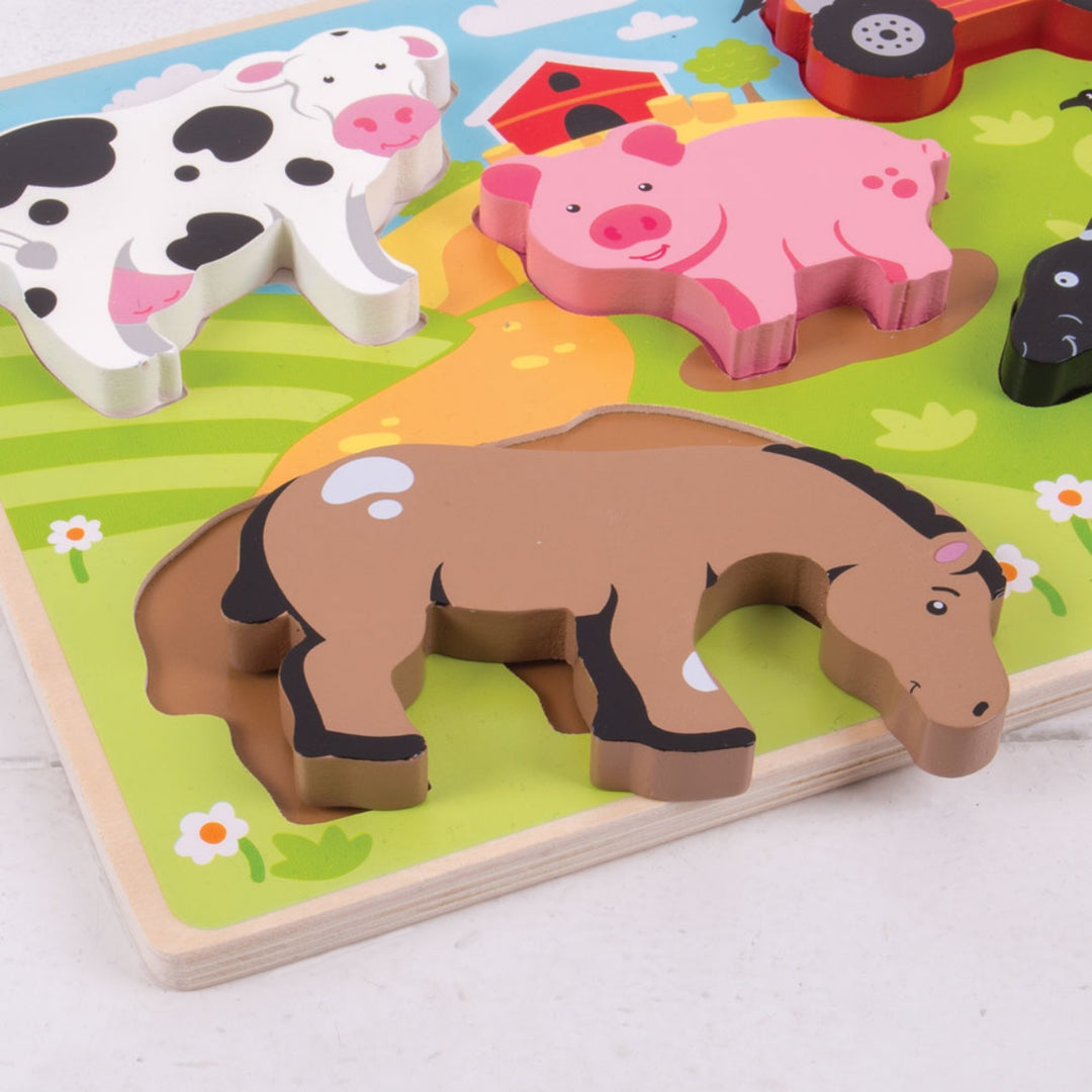 Bigjigs Chunky Lift Out Puzzle - Farm