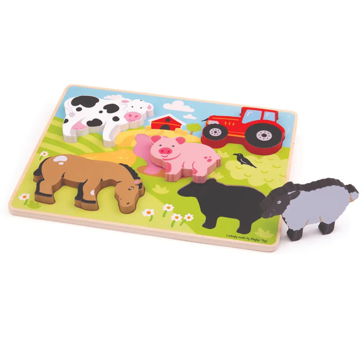 Bigjigs Chunky Lift Out Puzzle - Farm