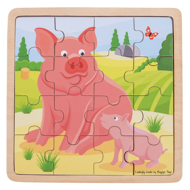 Bigjigs Wooden Puzzle (Small, Square)