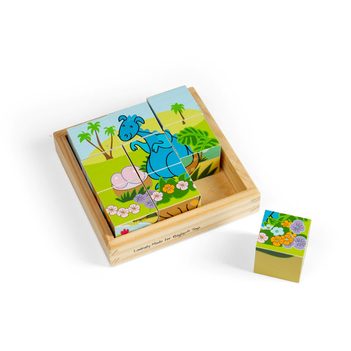 Bigjigs Cube Puzzle - Dinosaur