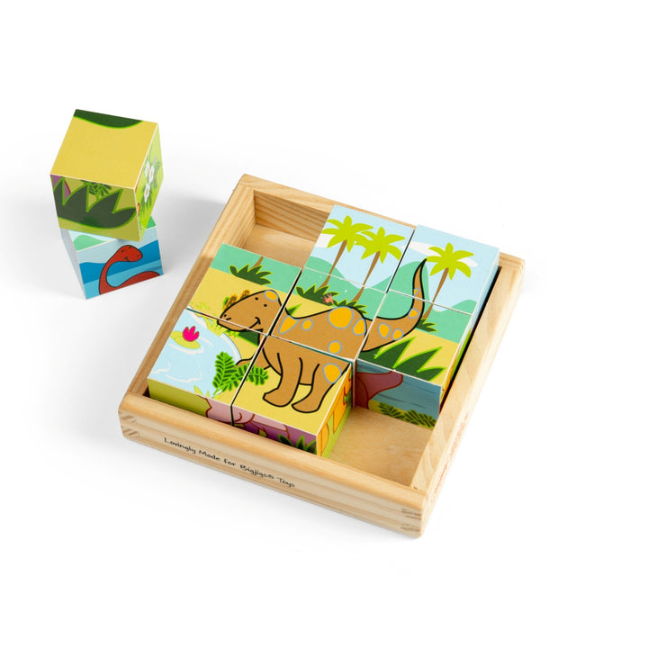 Bigjigs Cube Puzzle - Dinosaur