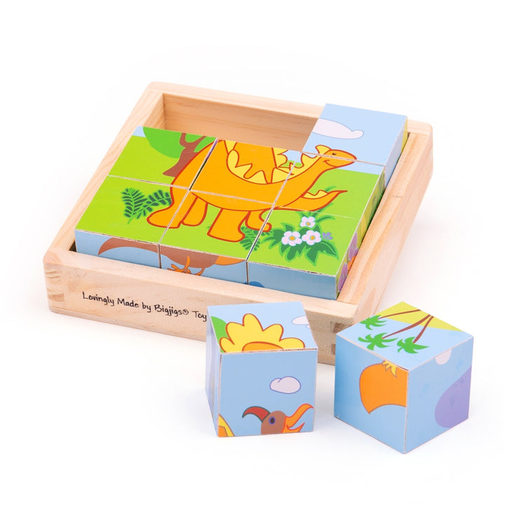Bigjigs Cube Puzzle - Dinosaur