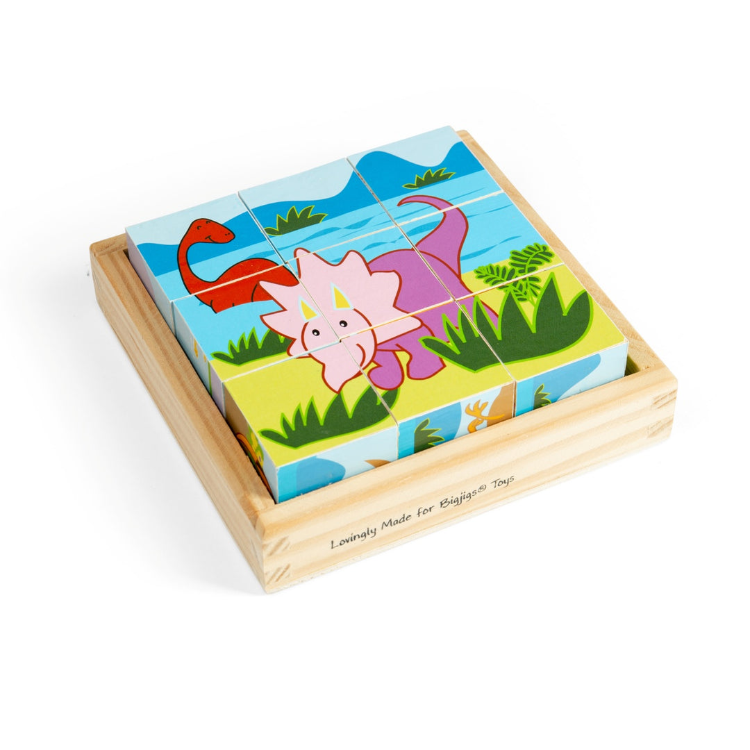 Bigjigs Cube Puzzle - Dinosaur