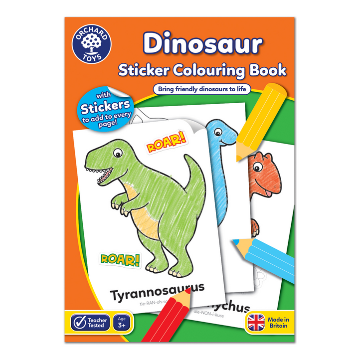 Orchard Toys Book Dinosaur Sticker Colouring Book