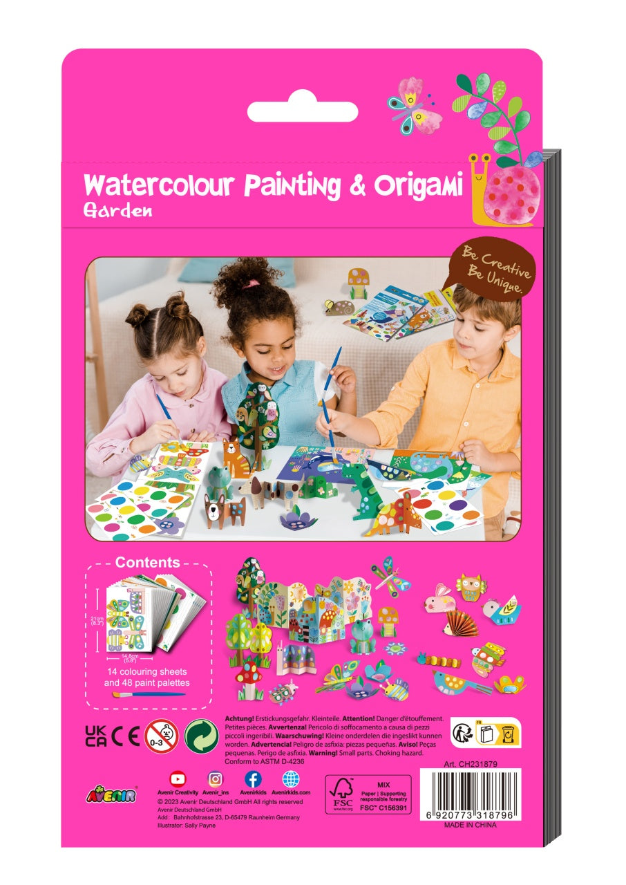 Watercolour Painting and Origami - Garden