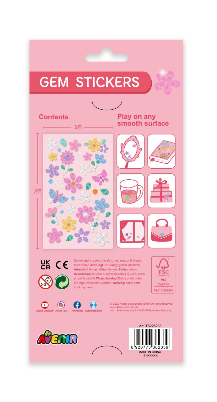 Avenir Gem Stickers - Flowers