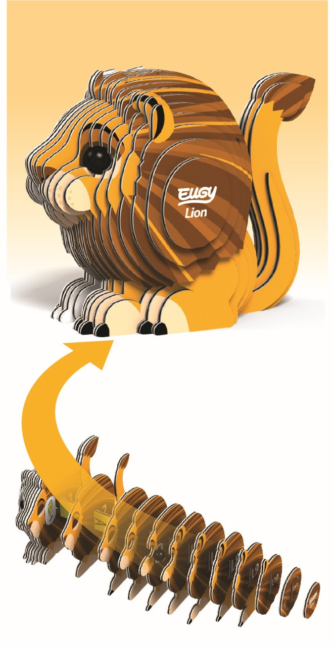 Eugy Lion 3D Cardboard Model Kit