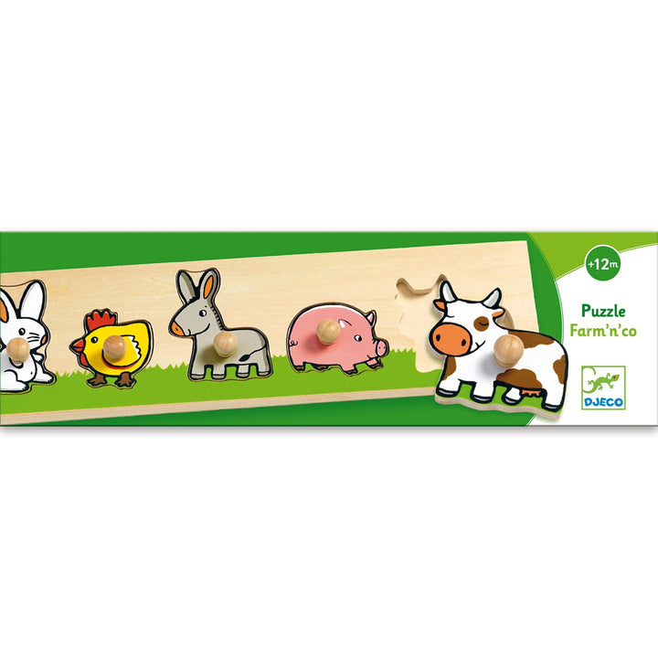 Djeco Wooden Button Puzzle Farm&