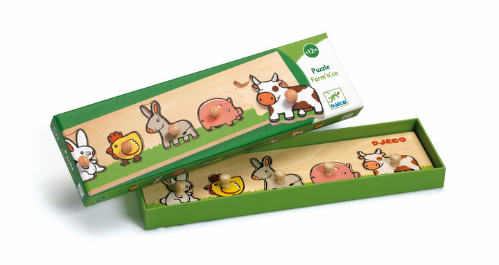 Djeco Wooden Button Puzzle Farm&