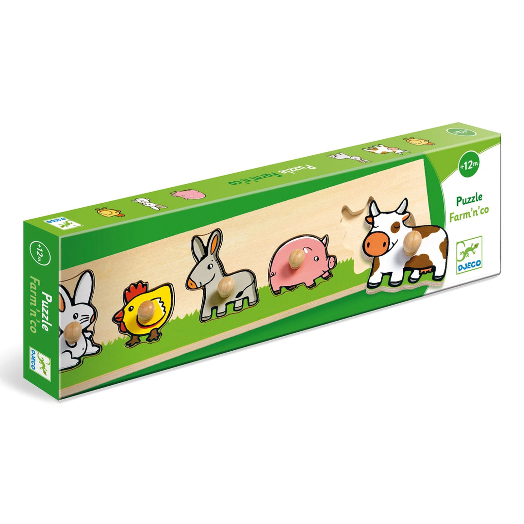 Djeco Wooden Button Puzzle Farm&