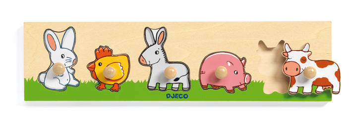 Djeco Wooden Button Puzzle Farm&