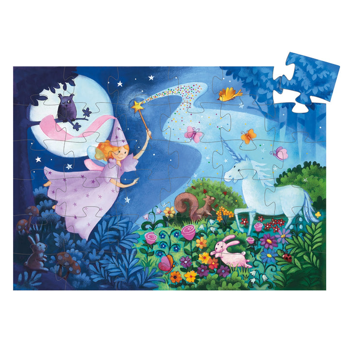 Djeco Silhouette Puzzle The Fairy &amp; The Unicorn (36 pieces)