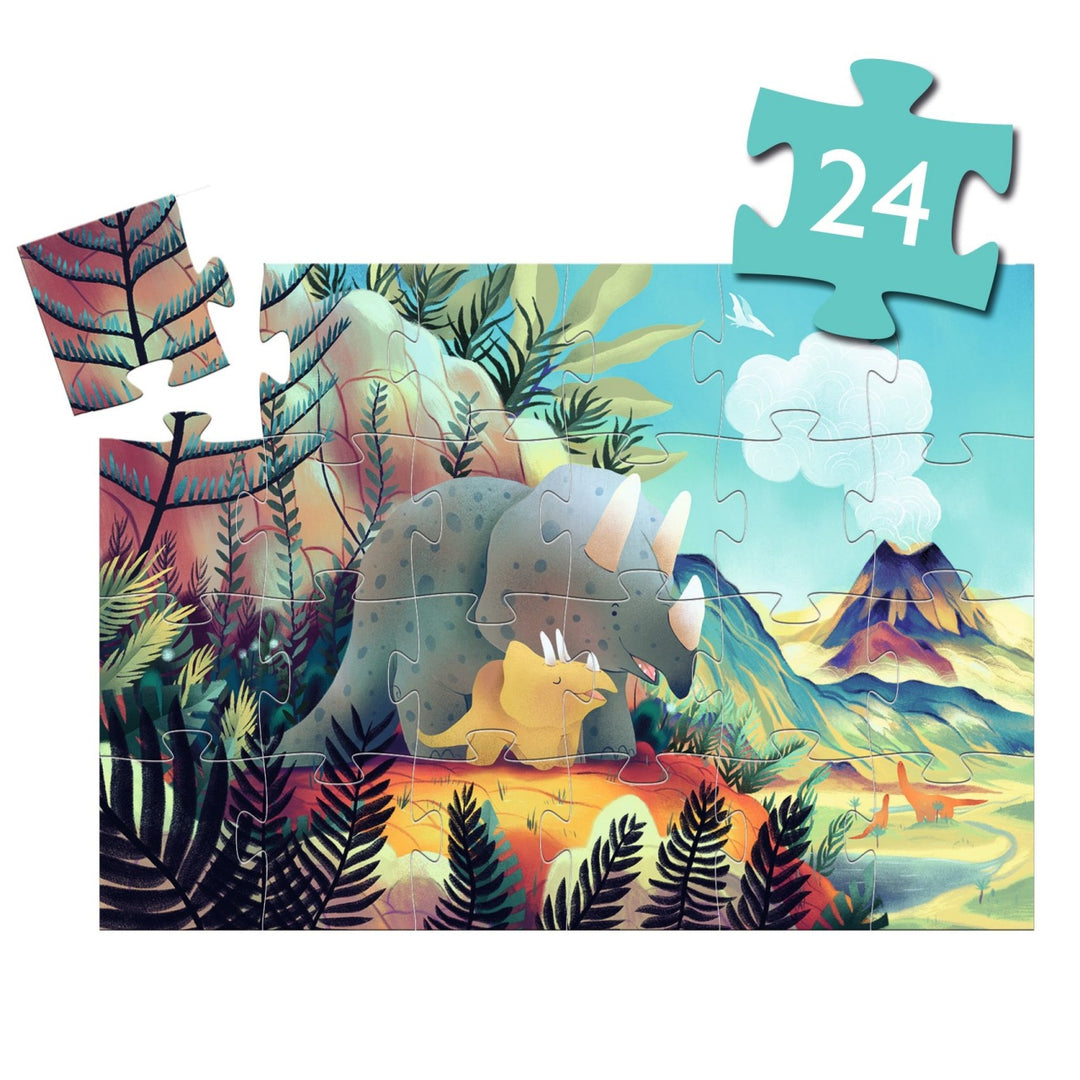 Djeco Silhouette Puzzle - Teo the Dino (24 pieces)