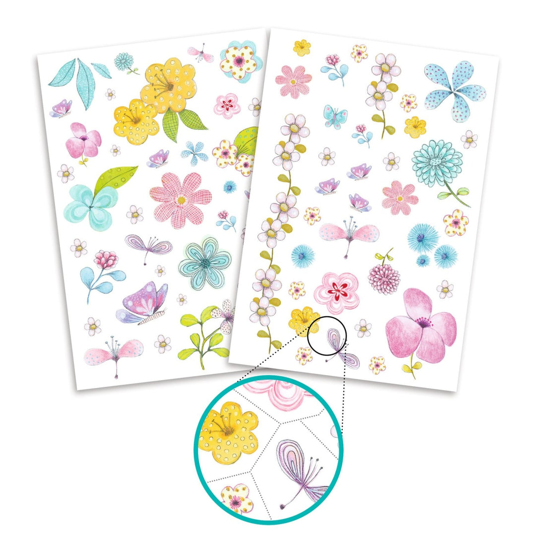 Djeco Tattoos - Fair Flowers of the Field Glitter