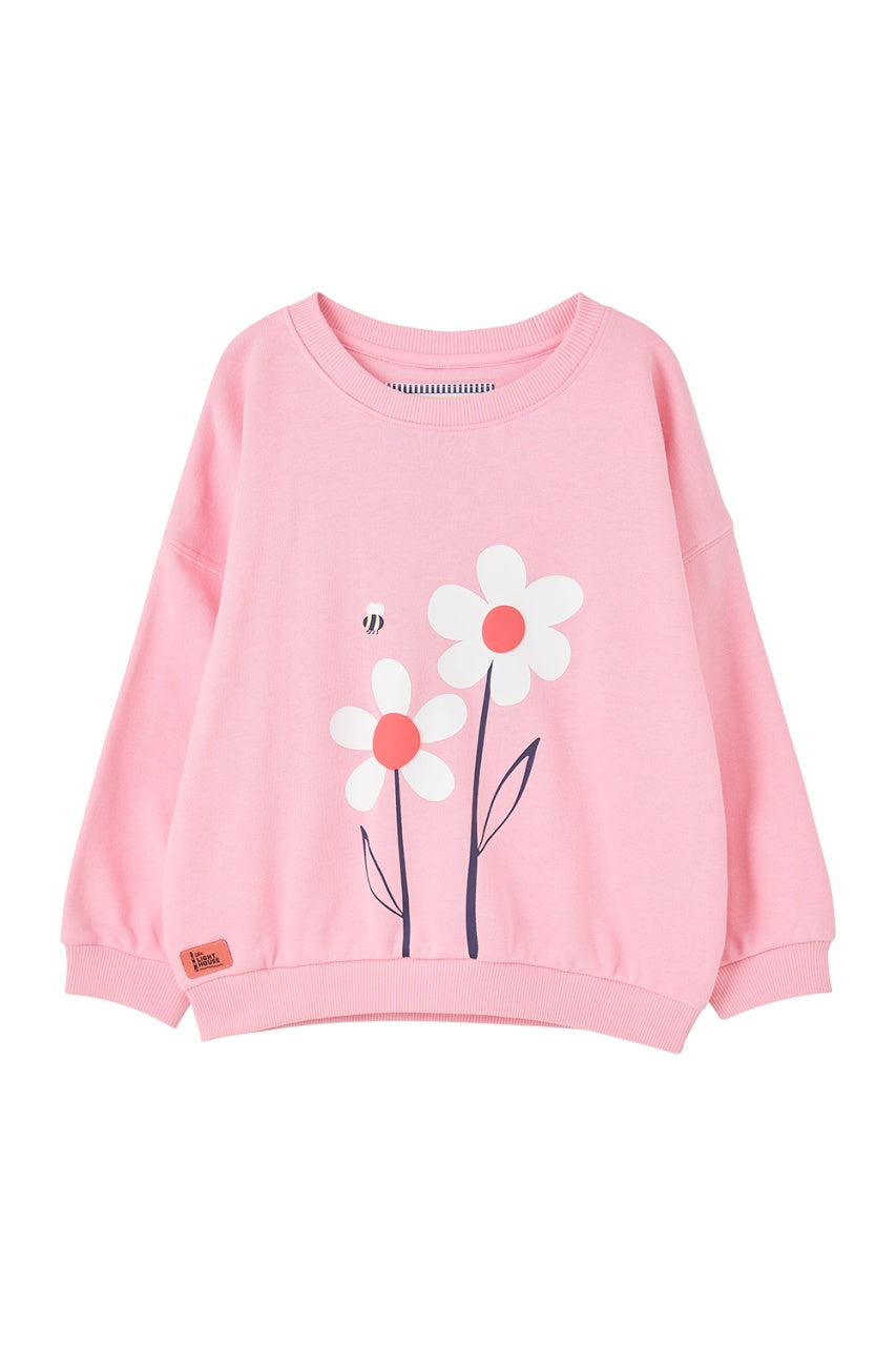 Lighthouse Flora Sweatshirt - Dusky Pink &amp; Flowers
