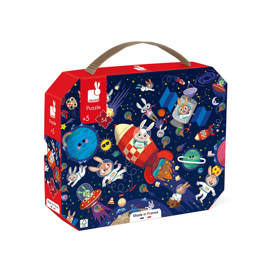 Janod Puzzle Suitcase - Rocket (54 pieces)