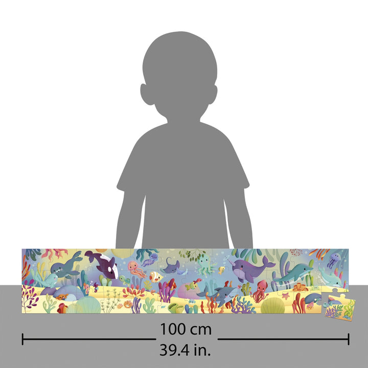Janod Puzzle Suitcase - Sea Animals Frieze (36 pieces)