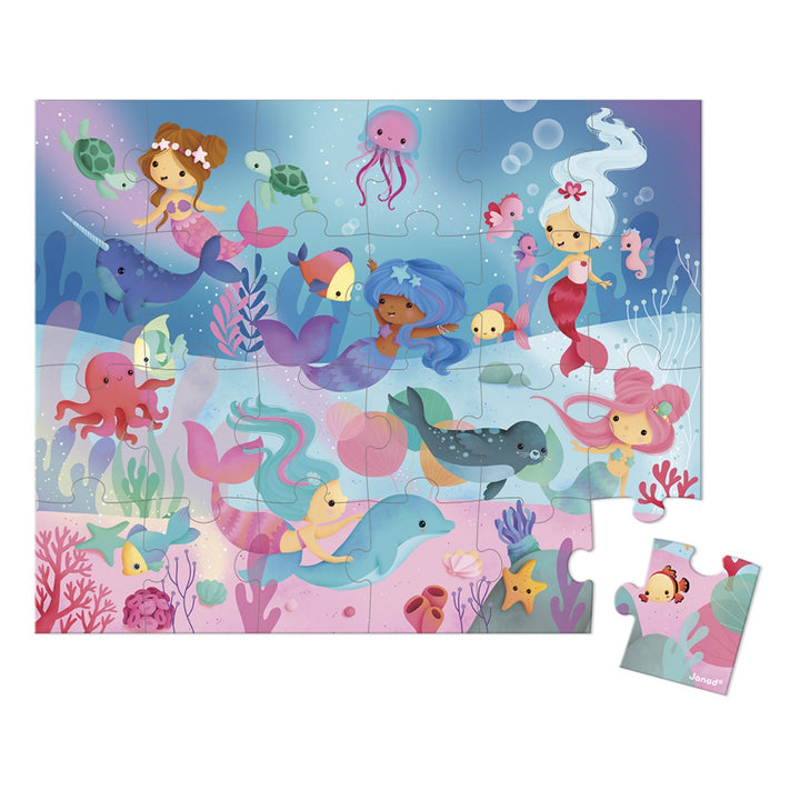 Janod Puzzle Suitcase - Mermaids (24 pieces)