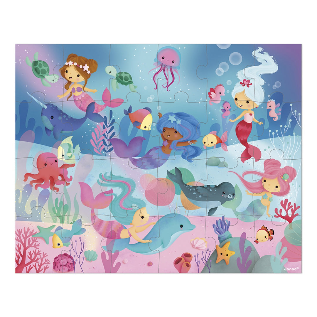 Janod Puzzle Suitcase - Mermaids (24 pieces)