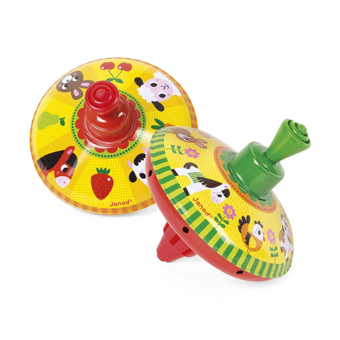 Janod Spinning Top - Farm (assorted)