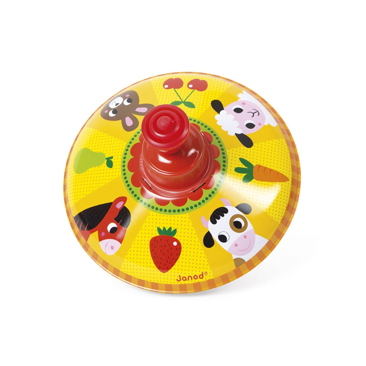 Janod Spinning Top - Farm (assorted)