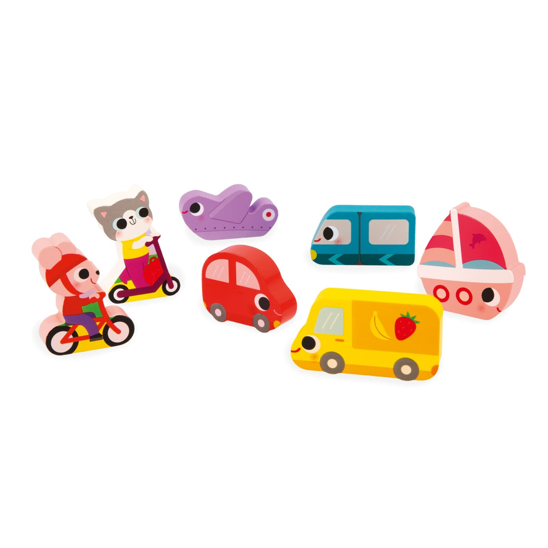Janod Chunky Wooden Puzzle - Vehicles