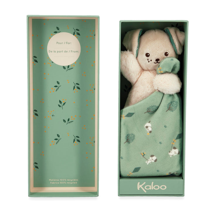 Kaloo Carre Douceur Doudou - Dog Green 17cm