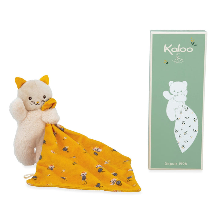 Kaloo Carre Douceur Doudou - Cat Yellow 17cm