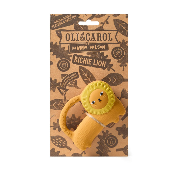 Oli and Carol Natural Rubber Teether and Bath Toy - Richie Lion