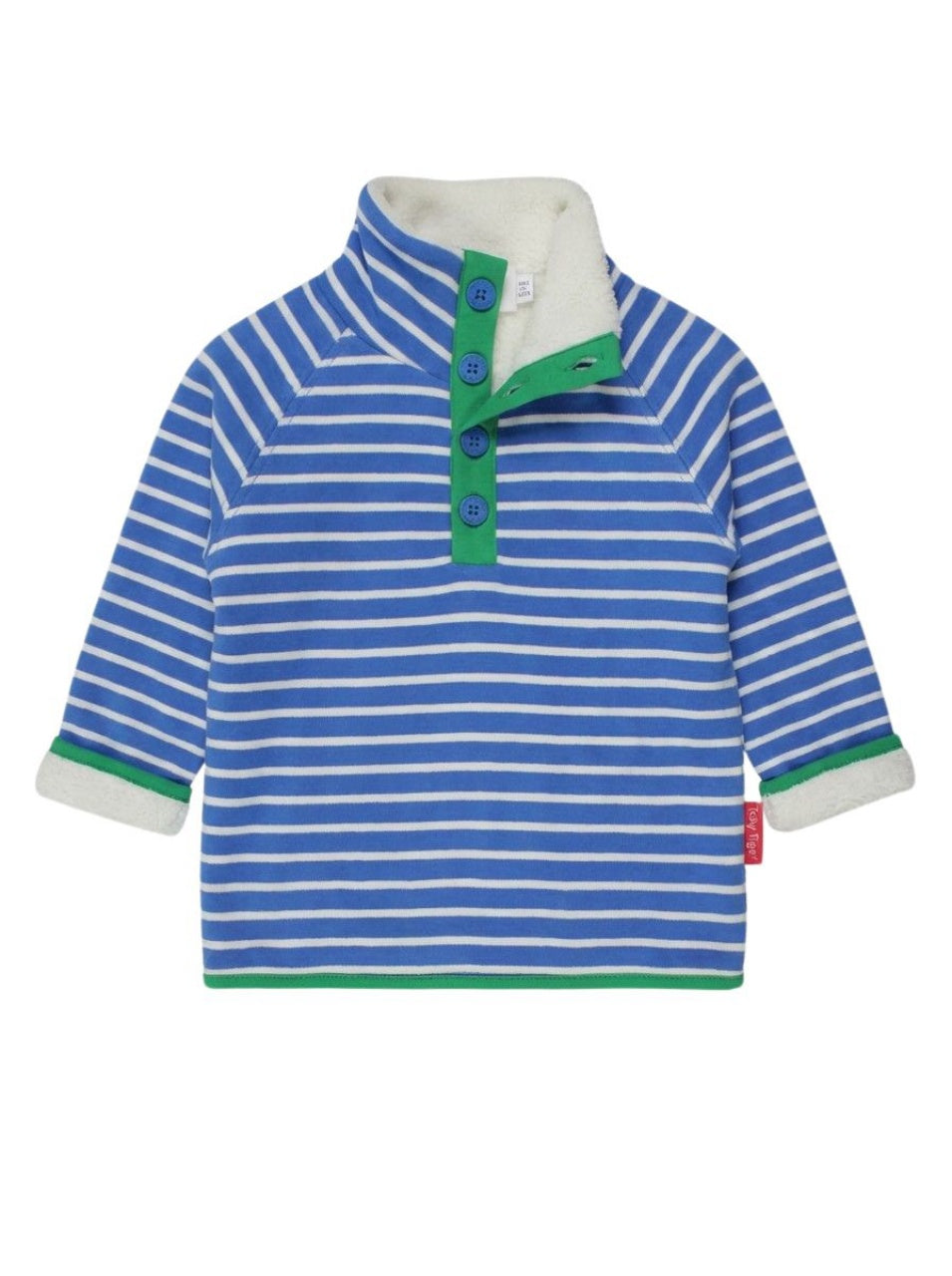 Toby Tiger Fleece Sweatshirt - Blue Breton Stripe
