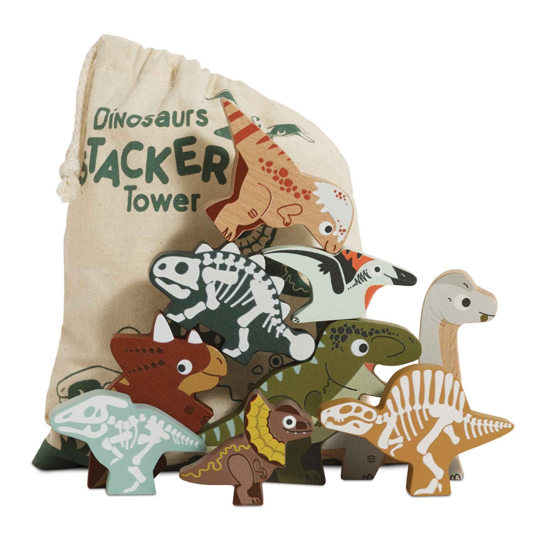 Le Toy Van Stacking Dinosaurs with Bag