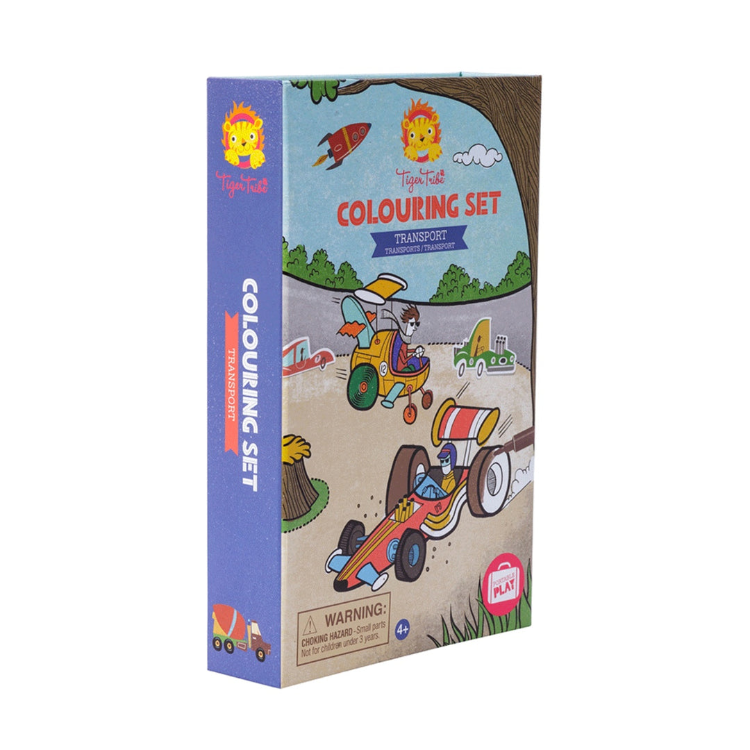 Tiger Tribe Colouring Set - Transport