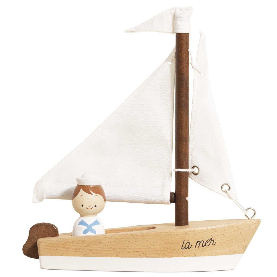 Wooden Sailing Boat and Captain